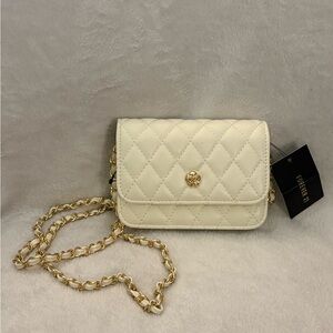 Forever 21 Cream Quilted Chain Crossbody Bag